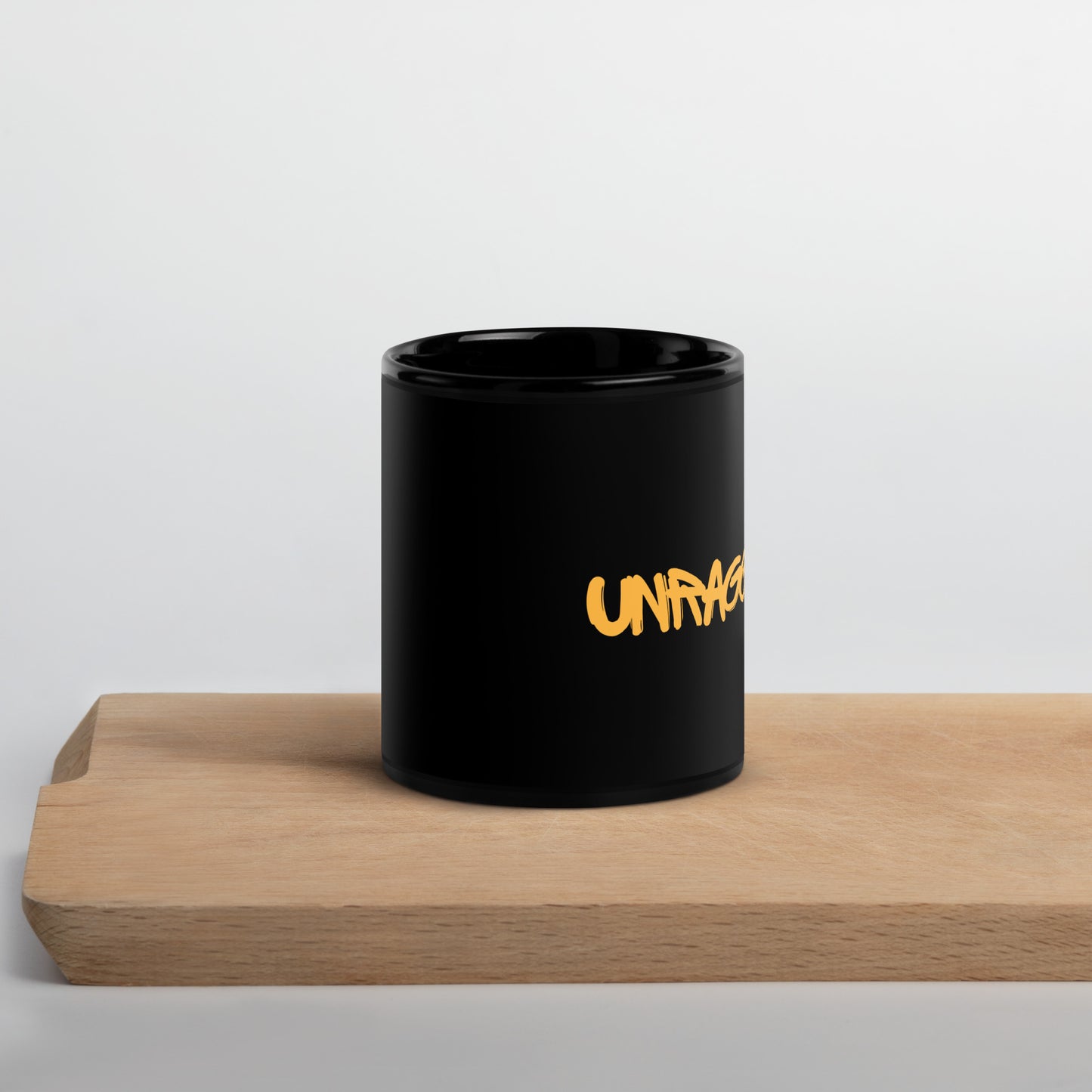 "Unraggedy" Black Glossy Mug