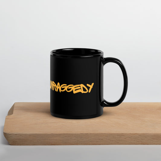 "Unraggedy" Black Glossy Mug